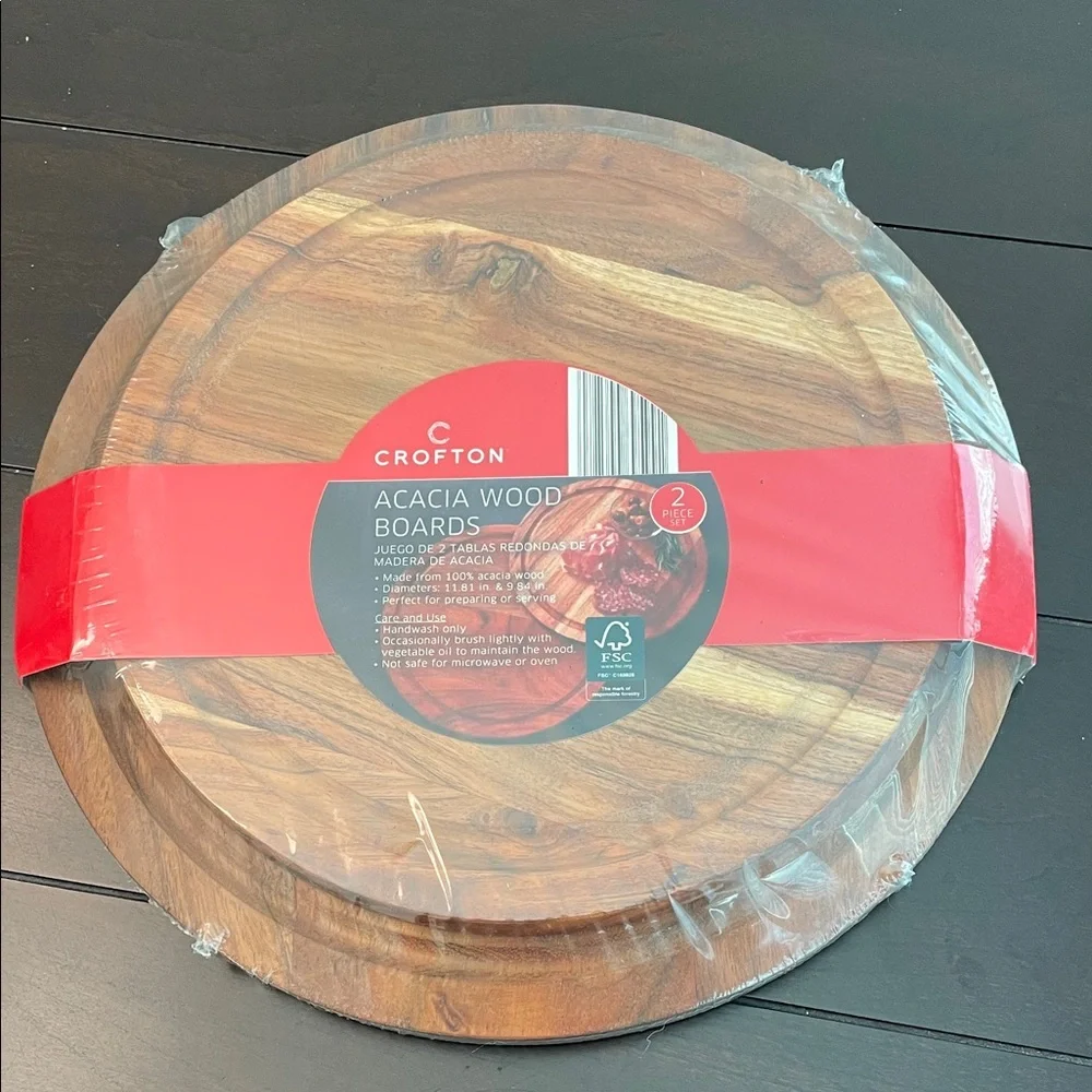 Crofton Acacia Wood Boards - Natural Brown - Picture 1 of 4